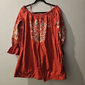 FREE People Fleur Du Jour Mini Dress size Large EUC red